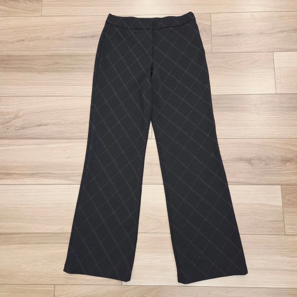 NEW YORK & COMPANY Black White Plaid Trousers size S - Picture 1 of 6